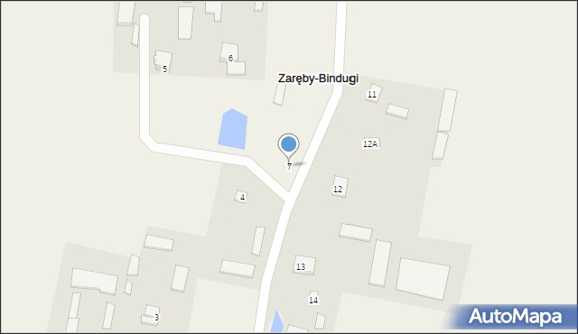 Zaręby-Bindugi, Zaręby-Bindugi, 7, mapa Zaręby-Bindugi