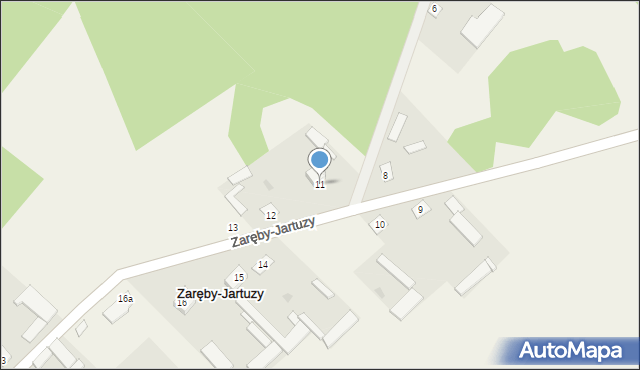 Zaręby-Jartuzy, Zaręby-Jartuzy, 11, mapa Zaręby-Jartuzy