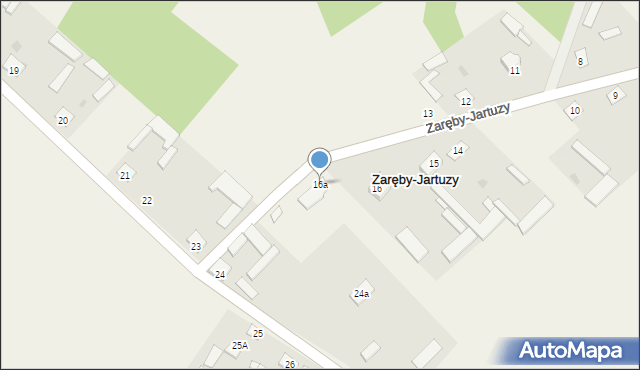 Zaręby-Jartuzy, Zaręby-Jartuzy, 16a, mapa Zaręby-Jartuzy