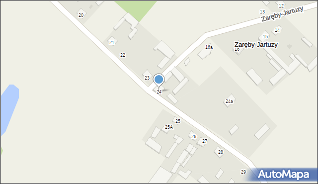 Zaręby-Jartuzy, Zaręby-Jartuzy, 24, mapa Zaręby-Jartuzy