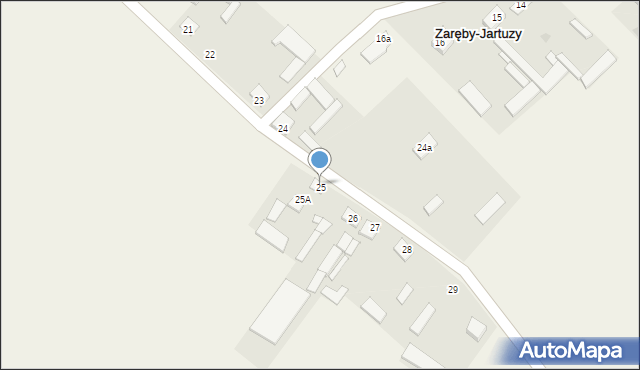 Zaręby-Jartuzy, Zaręby-Jartuzy, 25, mapa Zaręby-Jartuzy