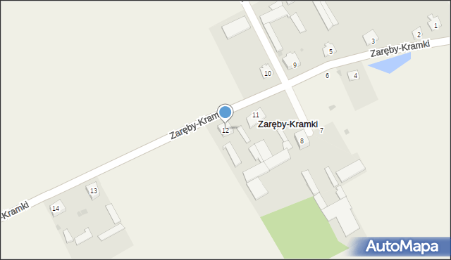 Zaręby-Kramki, Zaręby-Kramki, 12, mapa Zaręby-Kramki