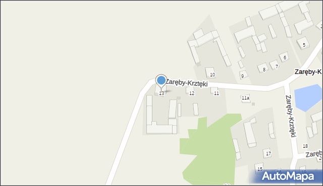 Zaręby-Krztęki, Zaręby-Krztęki, 13, mapa Zaręby-Krztęki