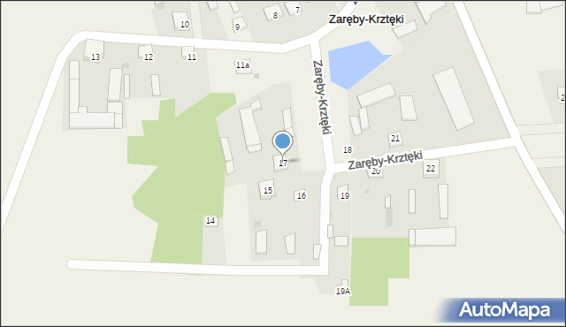 Zaręby-Krztęki, Zaręby-Krztęki, 17, mapa Zaręby-Krztęki