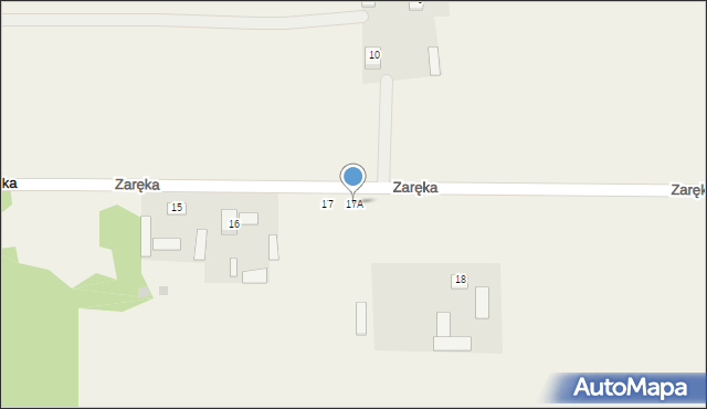 Zaręka, Zaręka, 17A, mapa Zaręka