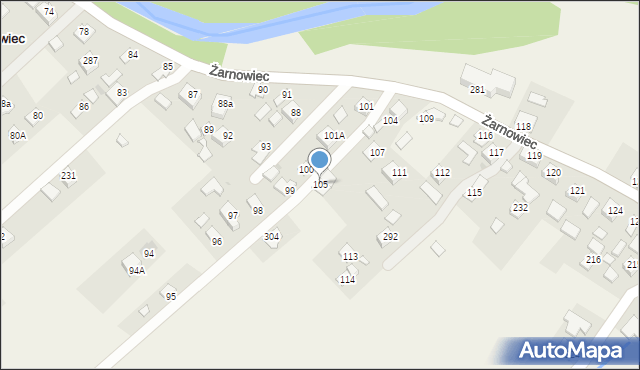 Żarnowiec, Żarnowiec, 105, mapa Żarnowiec