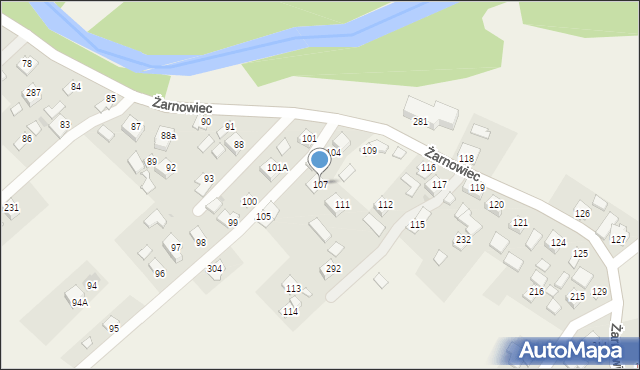 Żarnowiec, Żarnowiec, 107, mapa Żarnowiec