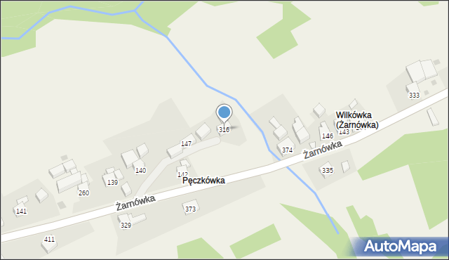 Żarnówka, Żarnówka, 316, mapa Żarnówka