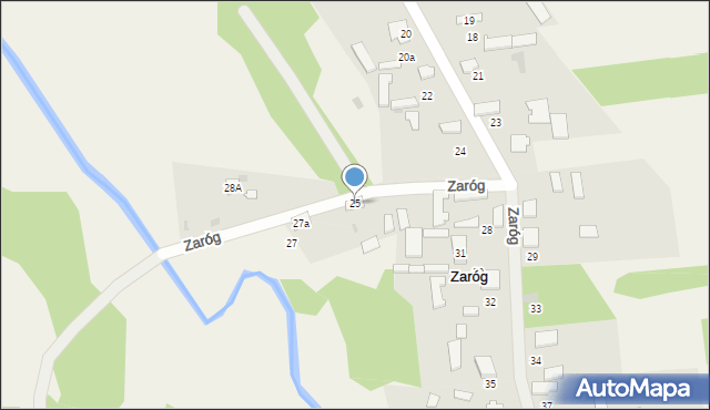 Zaróg, Zaróg, 25, mapa Zaróg