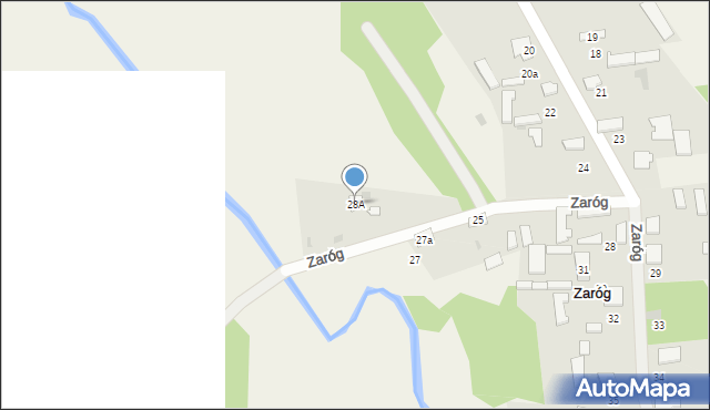 Zaróg, Zaróg, 28A, mapa Zaróg