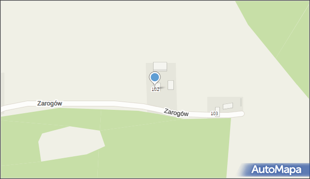 Zarogów, Zarogów, 102, mapa Zarogów