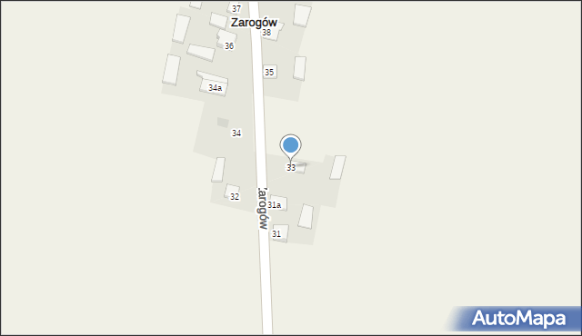 Zarogów, Zarogów, 33, mapa Zarogów