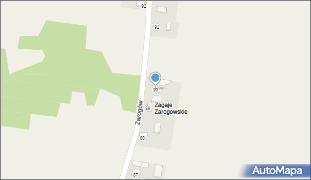 Zarogów, Zarogów, 90, mapa Zarogów