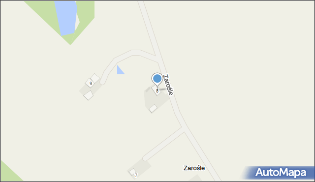 Zarośle, Zarośle, 8, mapa Zarośle