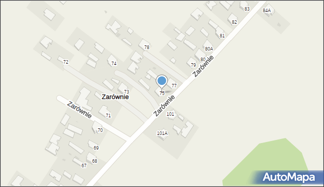 Zarównie, Zarównie, 75, mapa Zarównie