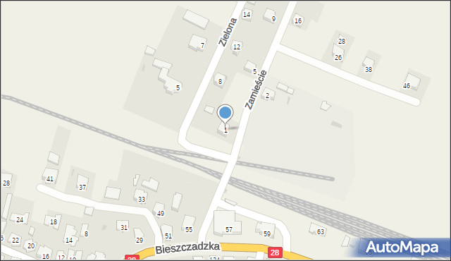 Zarszyn, Zamieście, 1, mapa Zarszyn