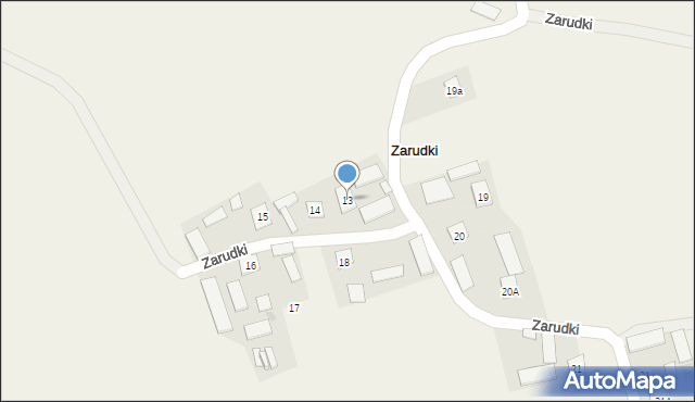 Zarudki, Zarudki, 13, mapa Zarudki