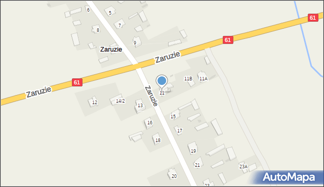 Zaruzie, Zaruzie, 11, mapa Zaruzie