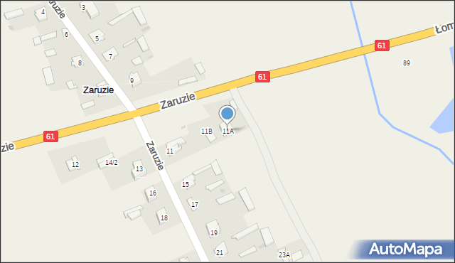 Zaruzie, Zaruzie, 11A, mapa Zaruzie