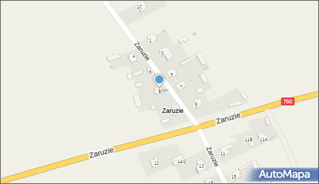 Zaruzie, Zaruzie, 8, mapa Zaruzie