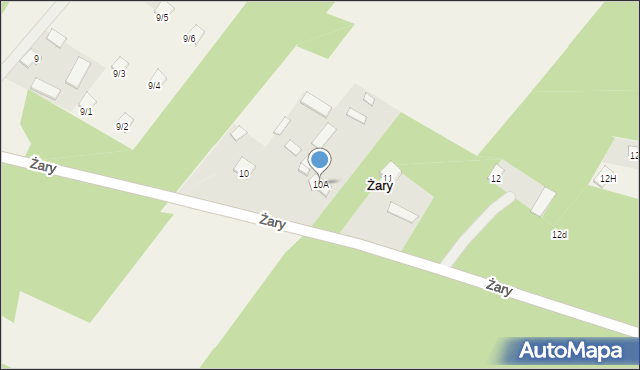 Żary, Żary, 10A, mapa Żary