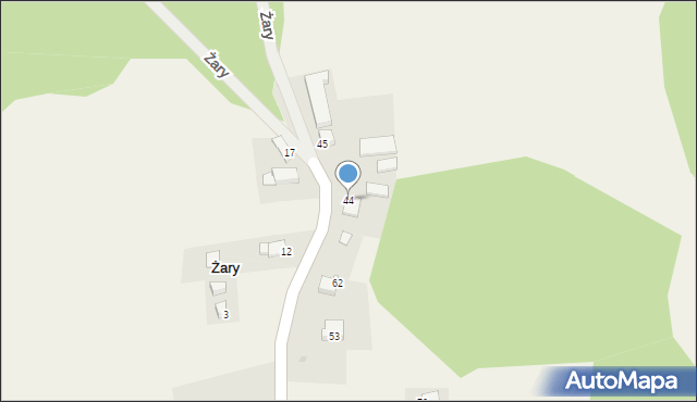 Żary, Żary, 44, mapa Żary