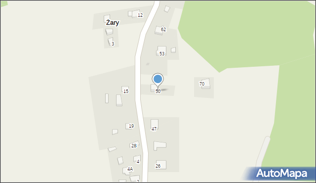 Żary, Żary, 50, mapa Żary