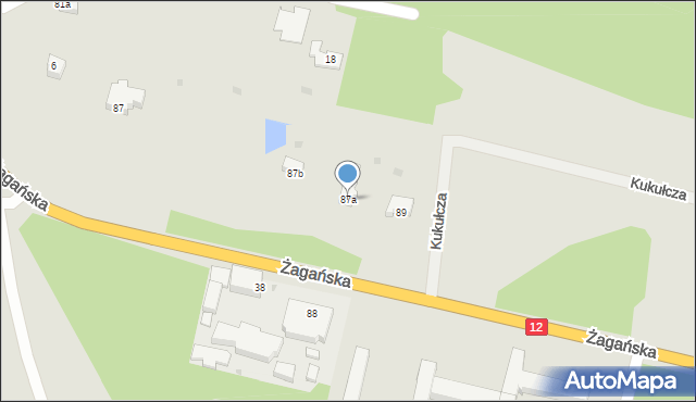 Żary, Żagańska, 87a, mapa Żary