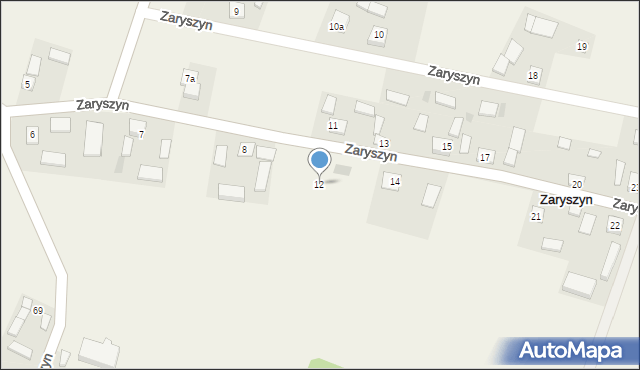 Zaryszyn, Zaryszyn, 12, mapa Zaryszyn