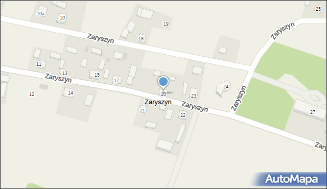 Zaryszyn, Zaryszyn, 20, mapa Zaryszyn