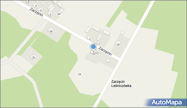 Zarzęcin, Zarzęcin, 1C, mapa Zarzęcin