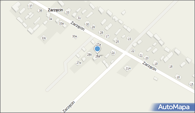 Zarzęcin, Zarzęcin, 26a, mapa Zarzęcin