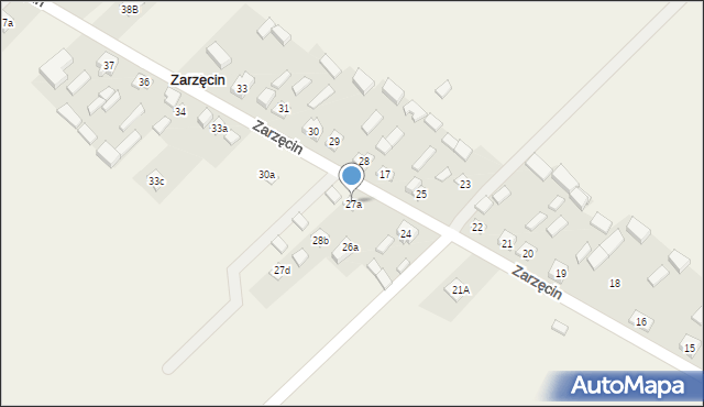 Zarzęcin, Zarzęcin, 27a, mapa Zarzęcin