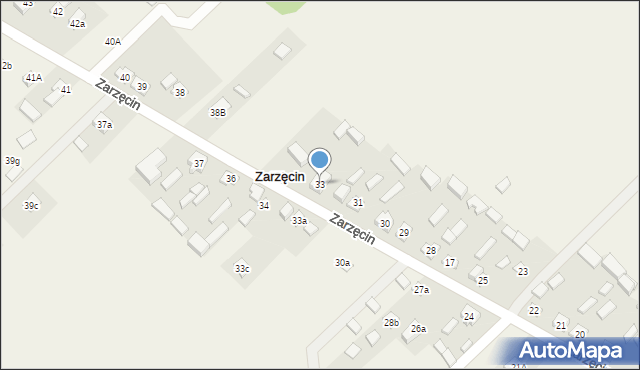 Zarzęcin, Zarzęcin, 33, mapa Zarzęcin