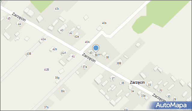 Zarzęcin, Zarzęcin, 39, mapa Zarzęcin