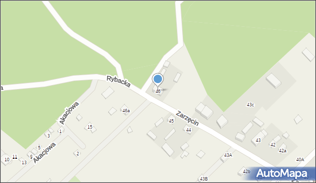 Zarzęcin, Zarzęcin, 46, mapa Zarzęcin