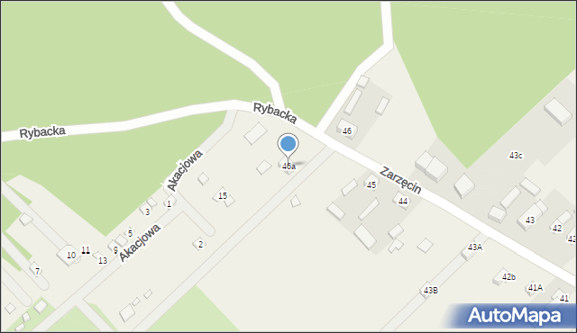 Zarzęcin, Zarzęcin, 46a, mapa Zarzęcin