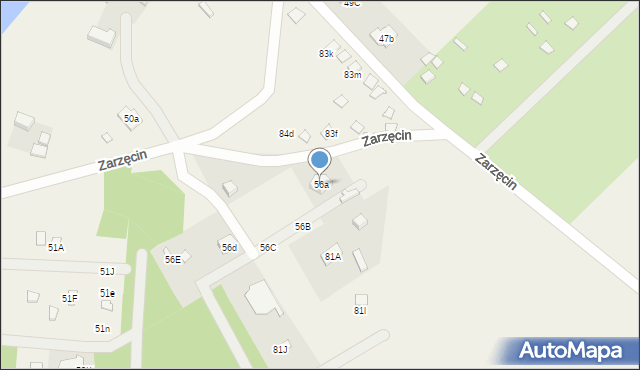 Zarzęcin, Zarzęcin, 56a, mapa Zarzęcin