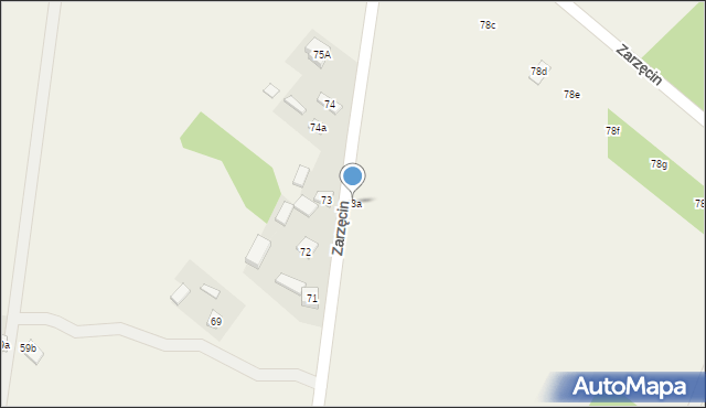 Zarzęcin, Zarzęcin, 73a, mapa Zarzęcin