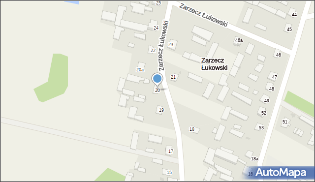 Zarzecz Łukowski, Zarzecz Łukowski, 20, mapa Zarzecz Łukowski