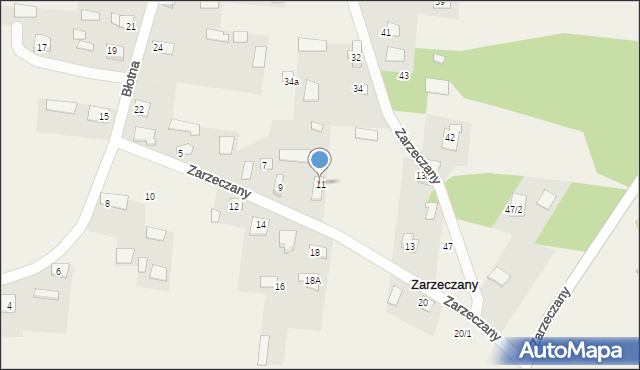 Zarzeczany, Zarzeczany, 11, mapa Zarzeczany