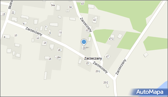 Zarzeczany, Zarzeczany, 13, mapa Zarzeczany