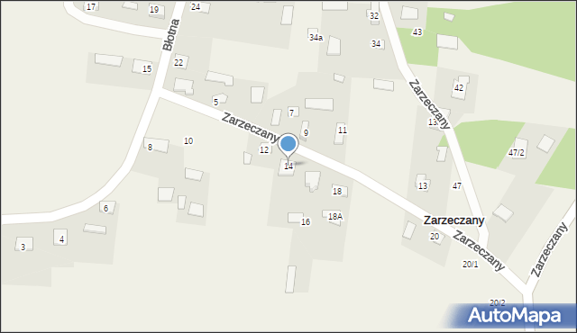 Zarzeczany, Zarzeczany, 14, mapa Zarzeczany