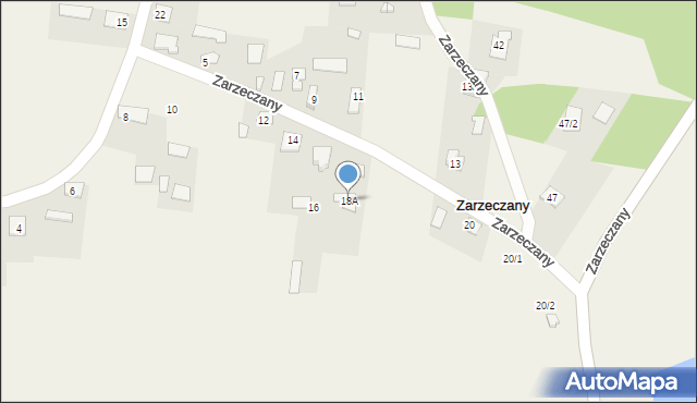 Zarzeczany, Zarzeczany, 18A, mapa Zarzeczany