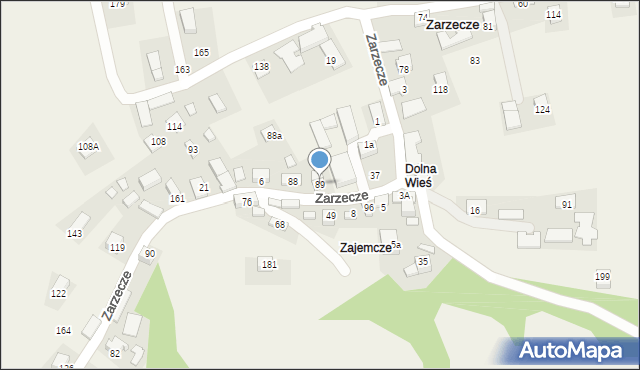 Zarzecze, Zarzecze, 89, mapa Zarzecze