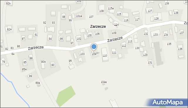 Zarzecze, Zarzecze, 104, mapa Zarzecze