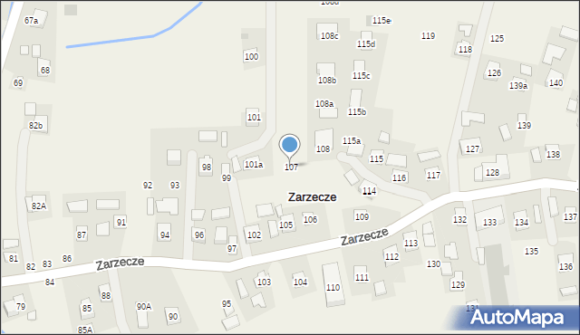 Zarzecze, Zarzecze, 107, mapa Zarzecze