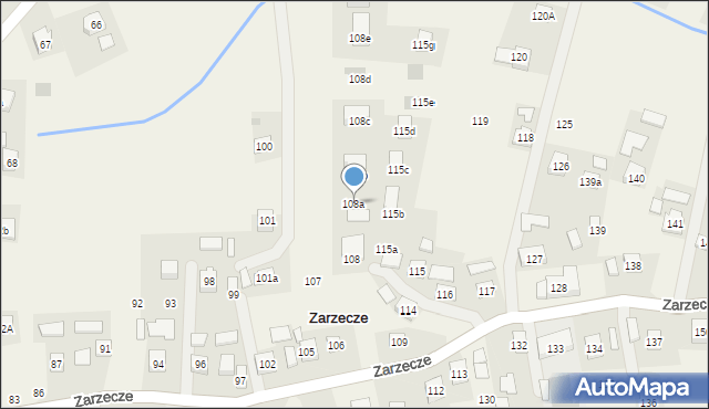 Zarzecze, Zarzecze, 108a, mapa Zarzecze