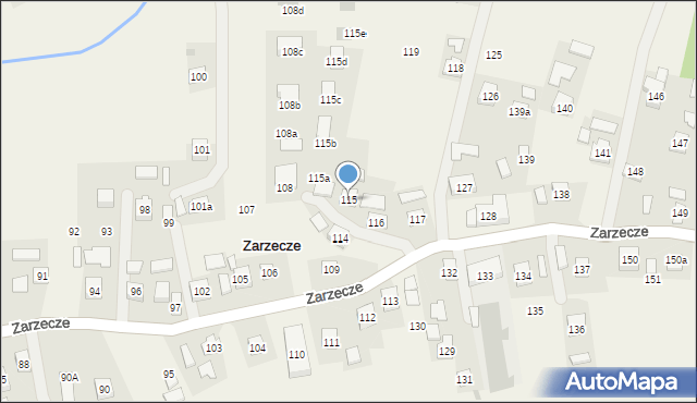 Zarzecze, Zarzecze, 115, mapa Zarzecze