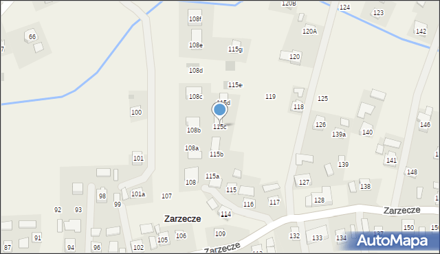 Zarzecze, Zarzecze, 115c, mapa Zarzecze